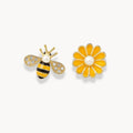 Bee Daisy Flower Earrings - Zafinne Jewelry