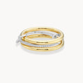 Camille Two - Tone Triple Band Pavé Ring - Zafinne Jewelry
