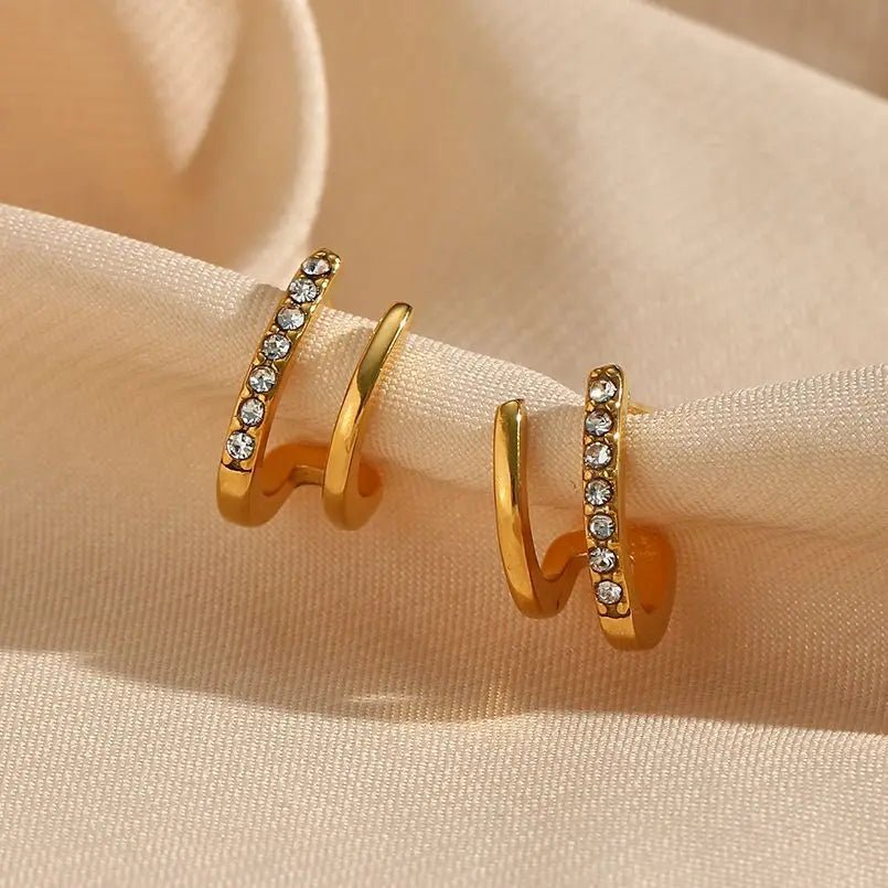 Crystal Double Earrings - Zafinne Jewelry