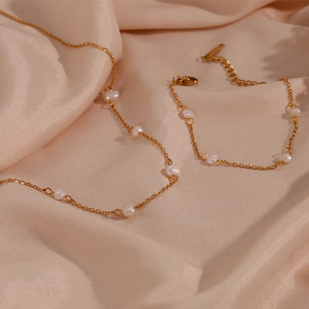 Freshwater Pearl Chain Bracelet - Zafinne Jewelry