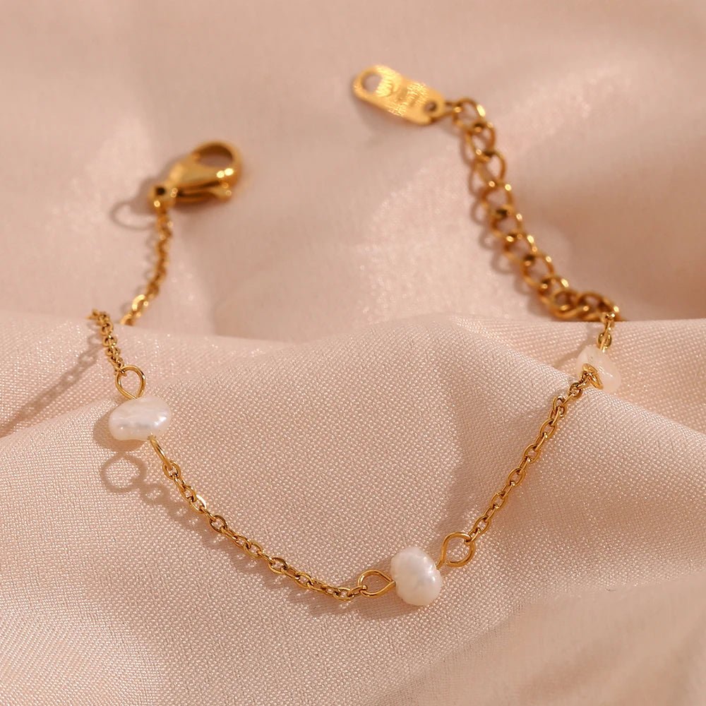 Freshwater Pearl Chain Bracelet - Zafinne Jewelry