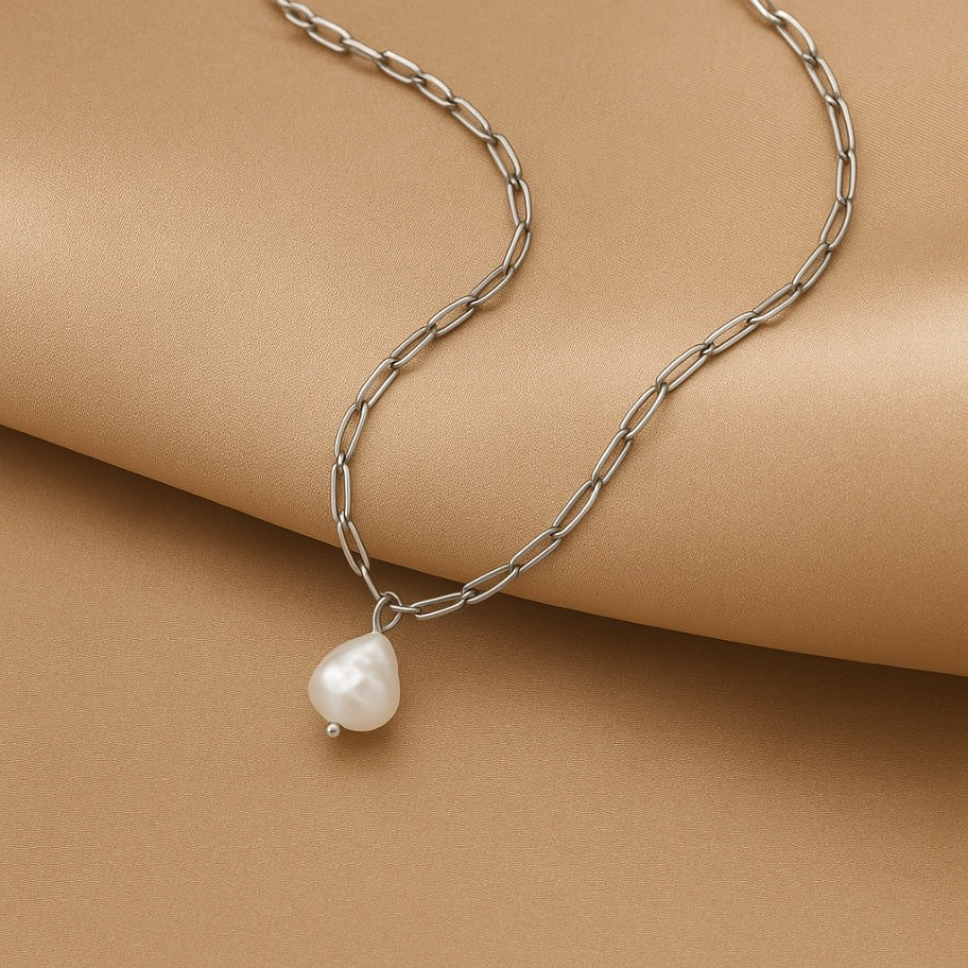 Freshwater Pearl Pendant Chain Necklace - Zafinne Jewelry