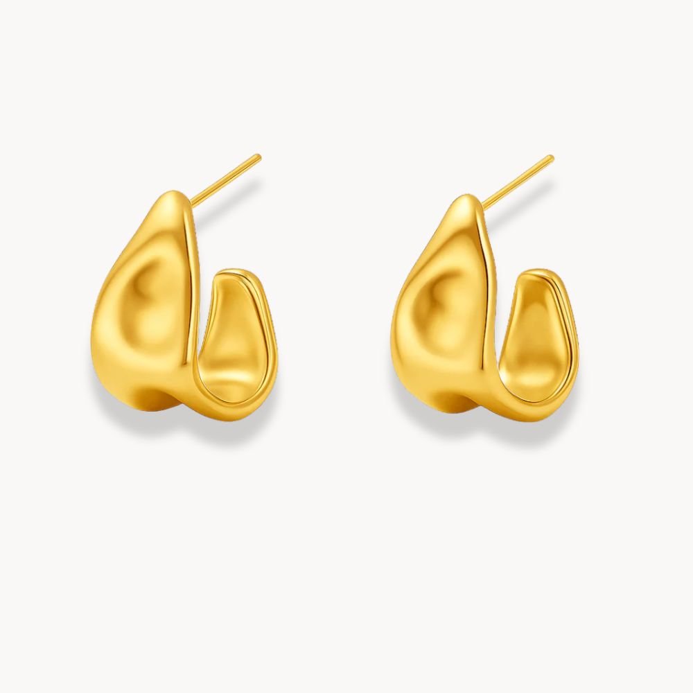 Geometric Earrings Gold - Zafinne Jewelry