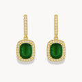Green Crystal Pendant Earrings - Zafinne Jewelry