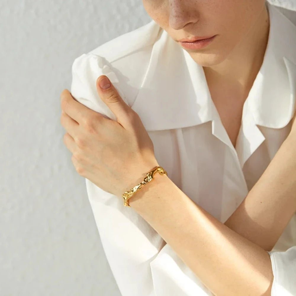 Irregular Open Cuff Bracelet - Zafinne Jewelry