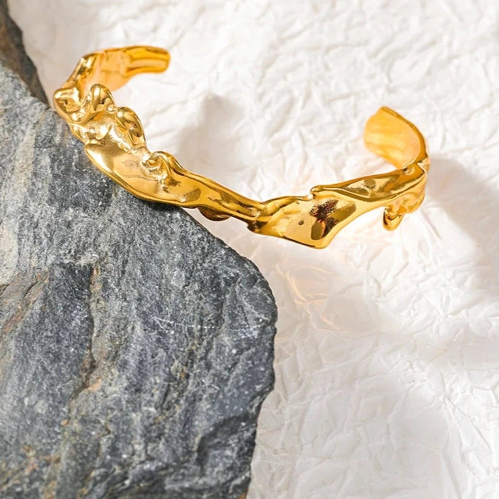 Irregular Open Cuff Bracelet - Zafinne Jewelry