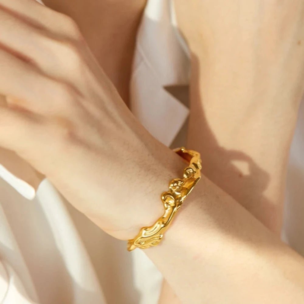 Irregular Open Cuff Bracelet - Zafinne Jewelry