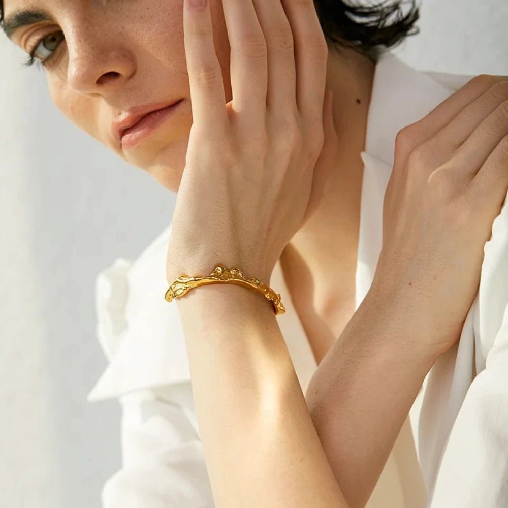 Irregular Open Cuff Bracelet - Zafinne Jewelry
