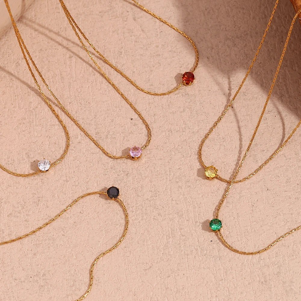 Luna Solitaire Pendant Necklace - Zafinne Jewelry