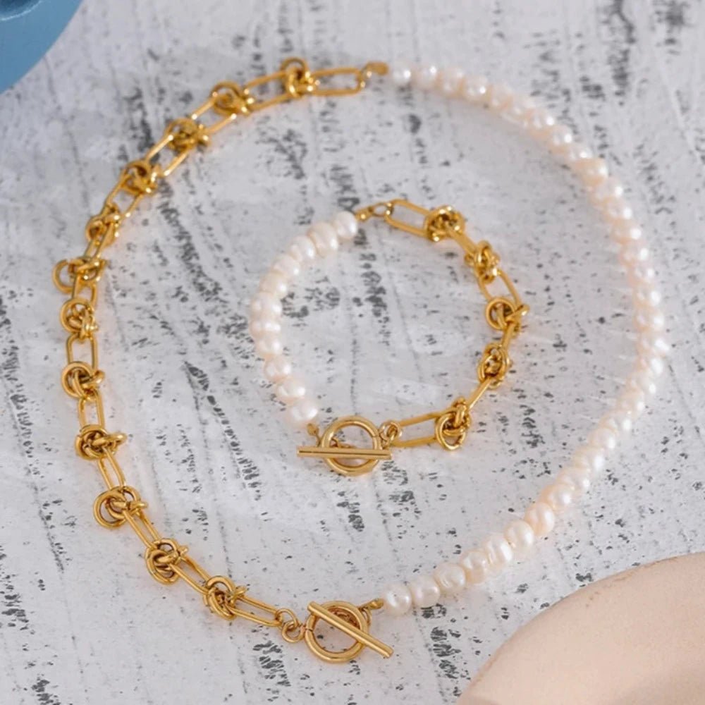 Natural Pearls Chain Bracelet - Zafinne Jewelry