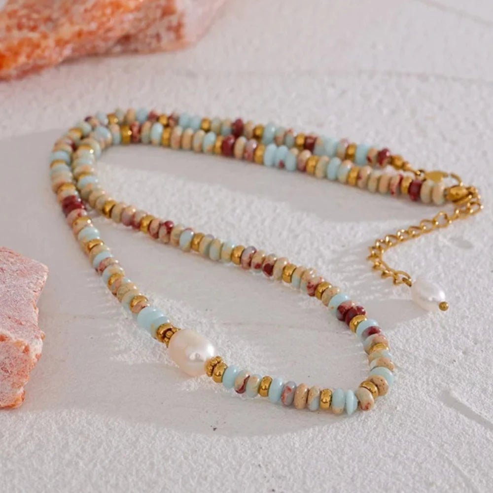Natural Stone Freshwater Pearl Necklace - Zafinne Jewelry