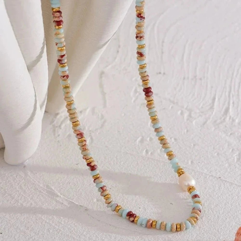 Natural Stone Freshwater Pearl Necklace - Zafinne Jewelry