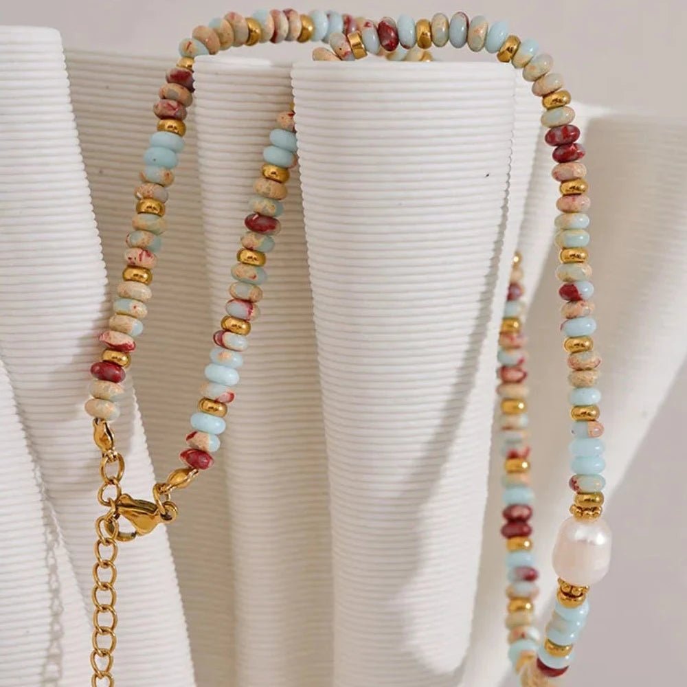 Natural Stone Freshwater Pearl Necklace - Zafinne Jewelry
