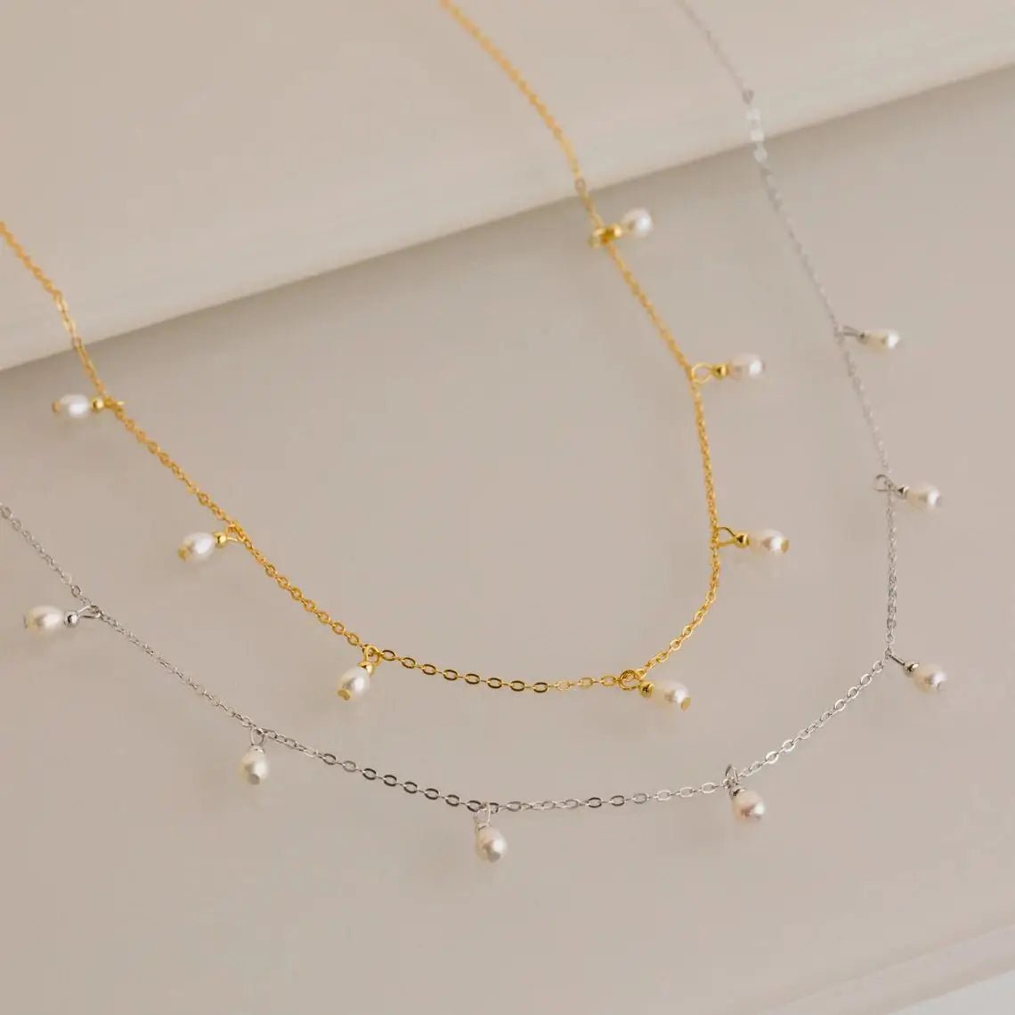 Pearls Pendant Chain Necklace - Zafinne Jewelry