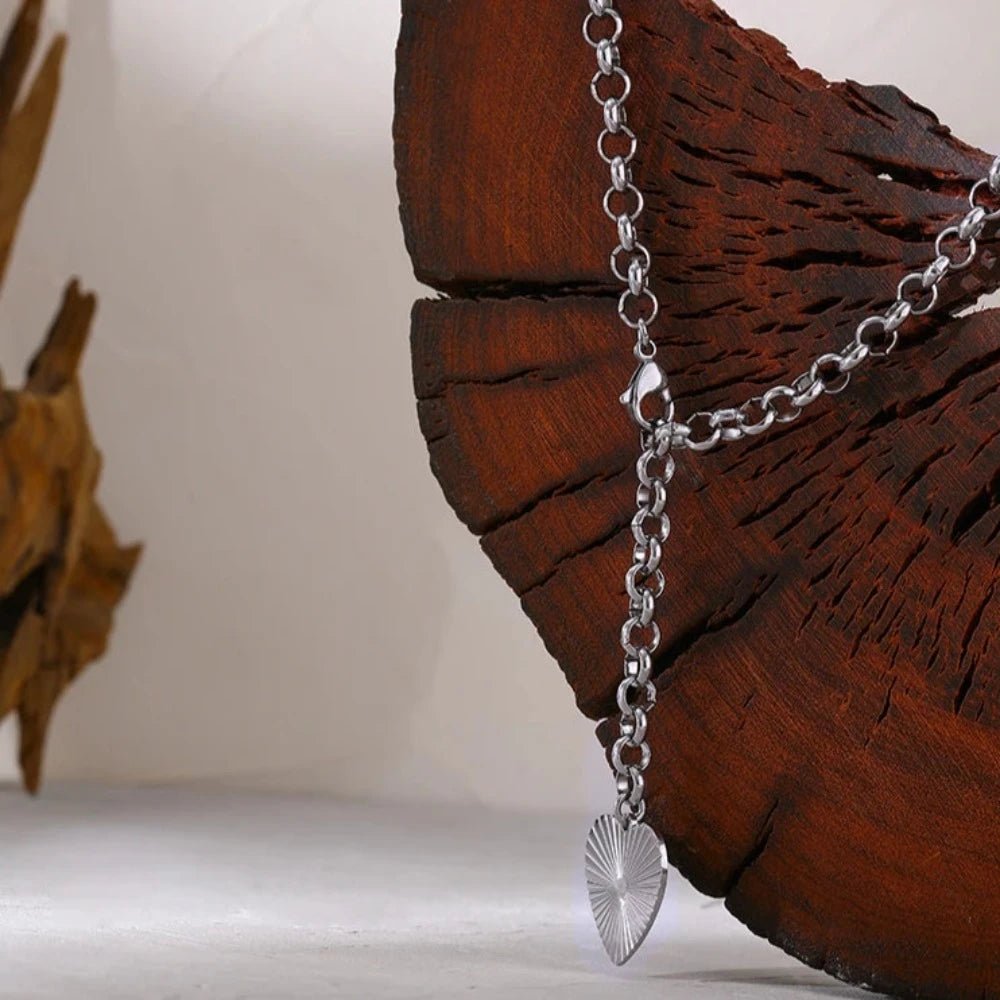 Romantic Heart Flower Pendant Necklace - Zafinne Jewelry