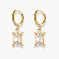 Square Stone Pendant Earrings - Zafinne Jewelry