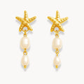 Starfish Pearl Pendant Earrings - Zafinne Jewelry