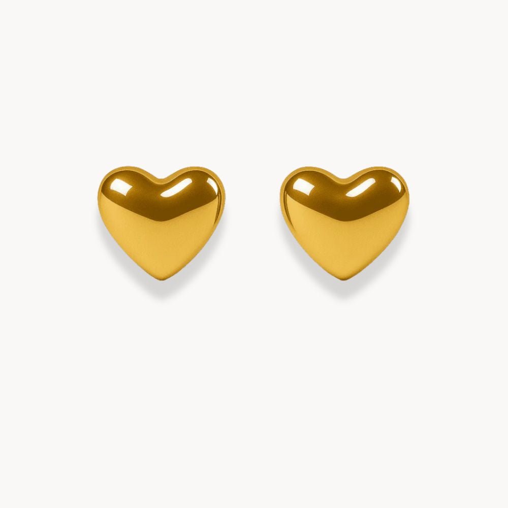 Sweet Gold Heart Earrings - Zafinne Jewelry