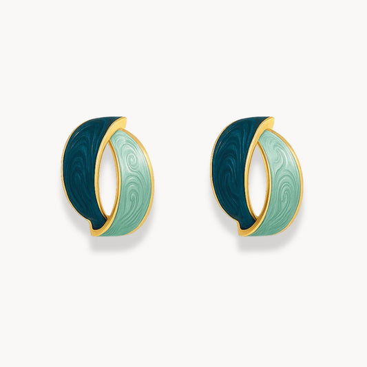Blue Oval Earrings - Zafinne Jewelry