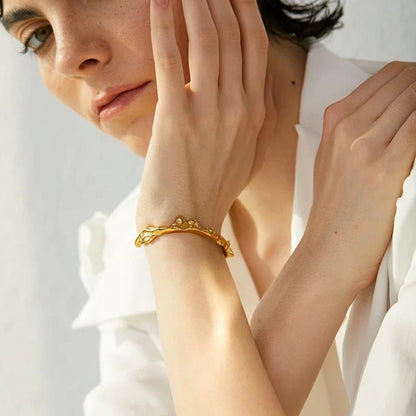 Irregular Open Cuff Bracelet - Zafinne Jewelry