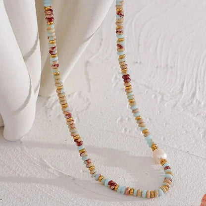 Natural Stone Freshwater Pearl Necklace - Zafinne Jewelry