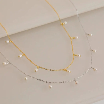 Pearls Pendant Chain Necklace - Zafinne Jewelry