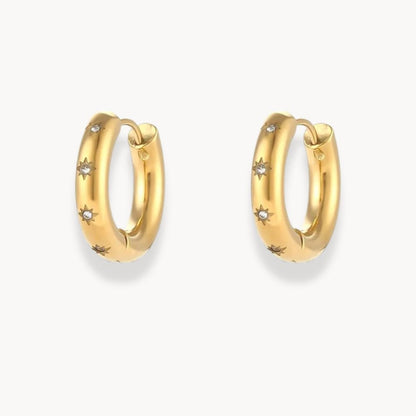 Stars Hoop Earrings - Zafinne Jewelry